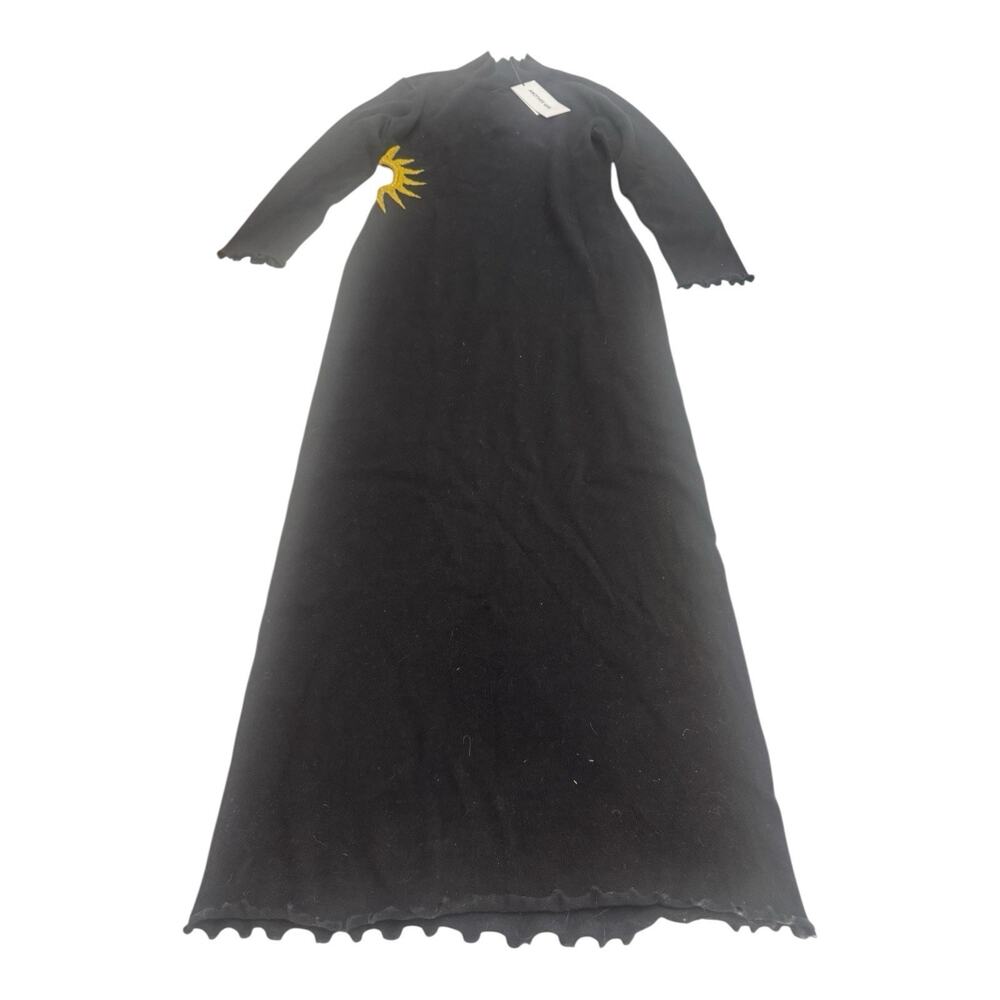 NWT Another Girl Black L Lurex Sun Cutout Maxi Dress Goblin Core Whimsigoth